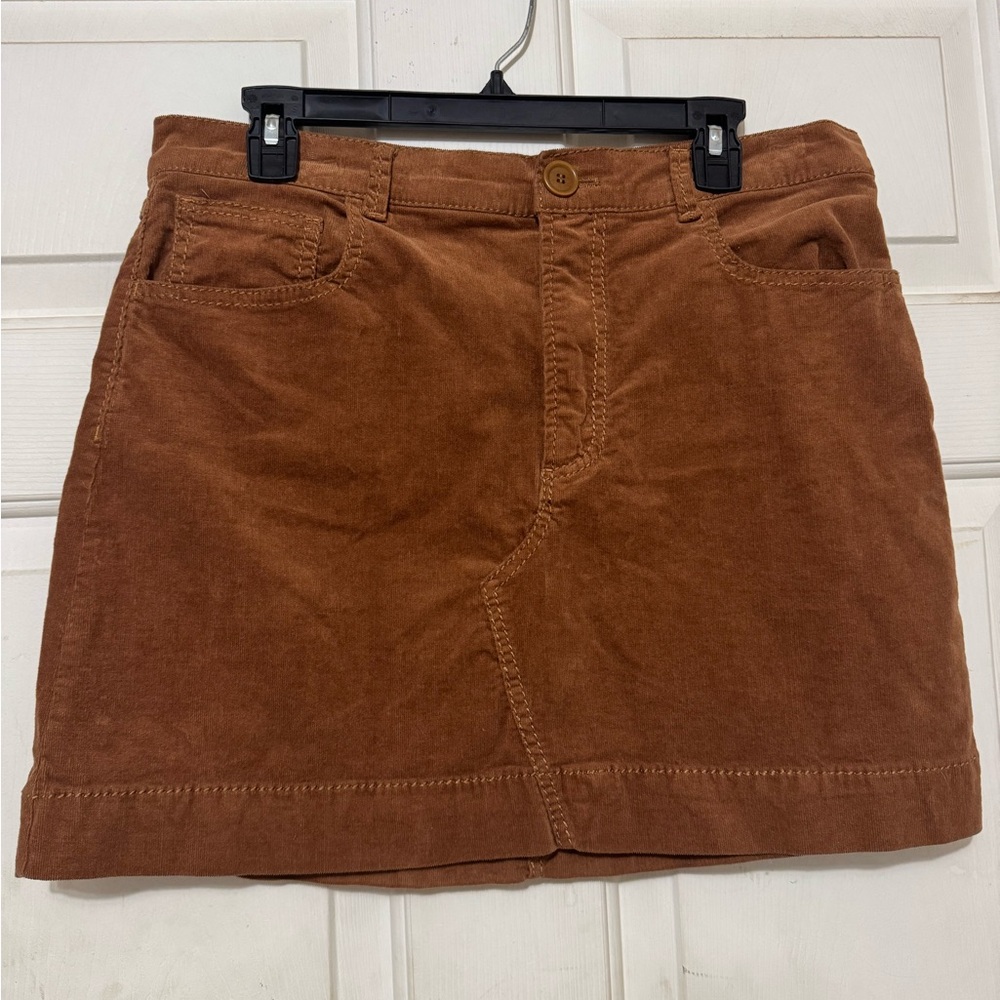 Anthropologie Chelsea & Violet Skirt Womens Size 31 Brown Corduroy Zip Up